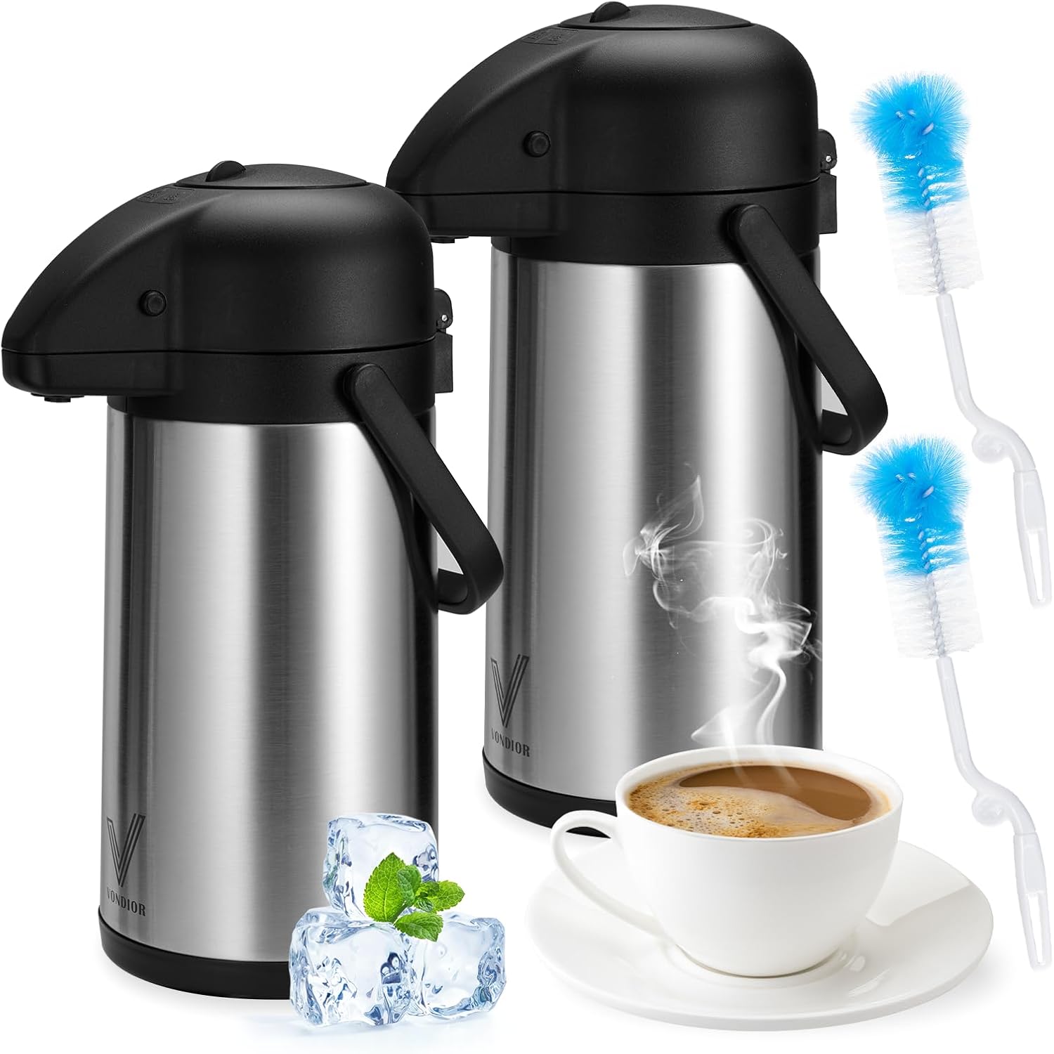 85 oz Coffee Carafe with Pump for Hot or Cold Beverages