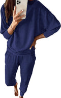 Women's Ribbed 2 Piece Lounge Set - Fall Travel Sweatsuit