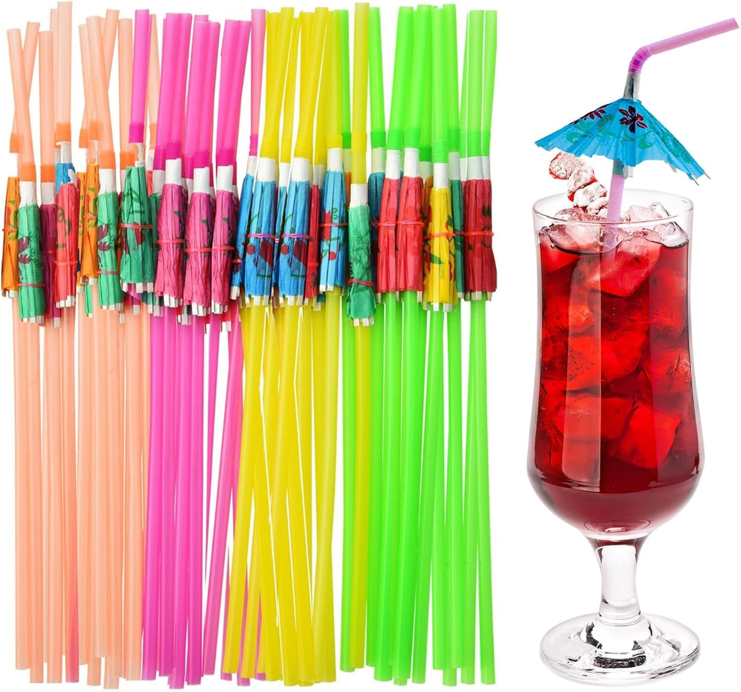 Hawaiian Umbrella Straws: Tropical Fun for Drinks