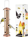 iBorn Copper Bird Feeder - All Metal, 6 Port Design