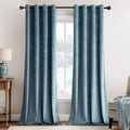 Velvet Grommet Curtains Dark Slate 52 x 84 in - Thermal Blackout