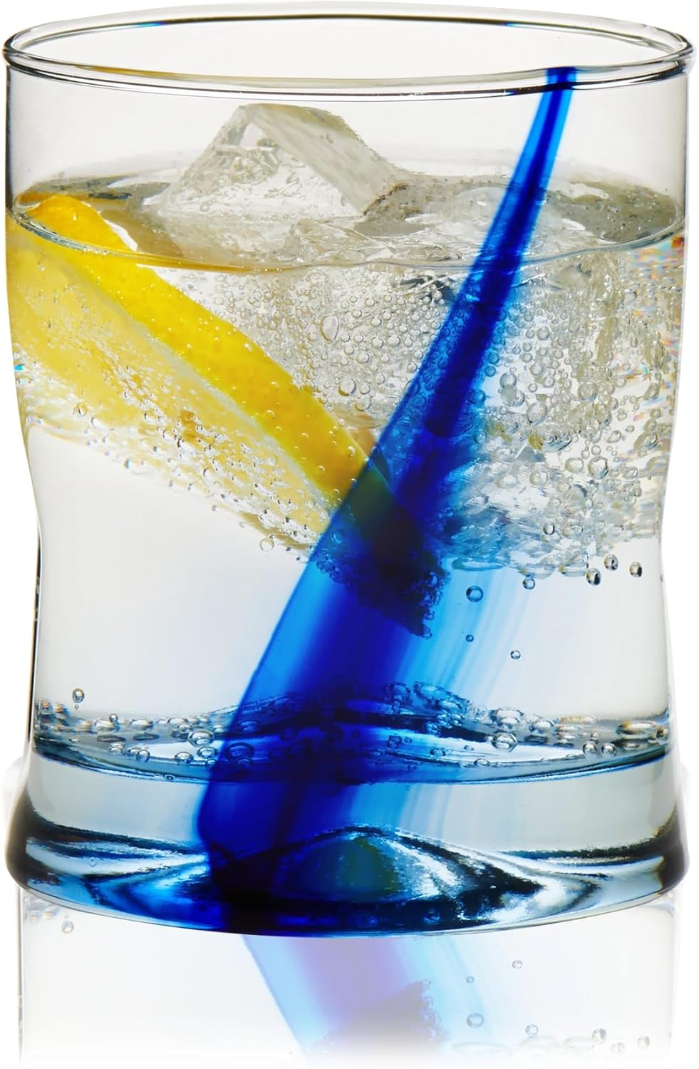Set of 8 Libbey Blue Ribbon Rocks Glasses - 12.5oz - Elegant & Durable