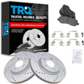 TRQ Front Brake Pad & Rotor Kit Semi-Metallic - Performance Fit