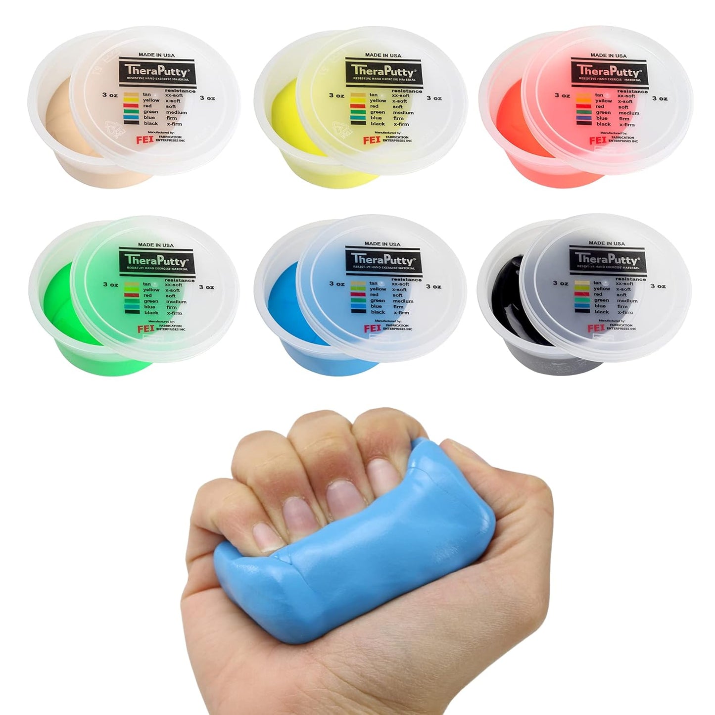 CanDo Theraputty Plus Hand Exercise Putty Set for Strengthening