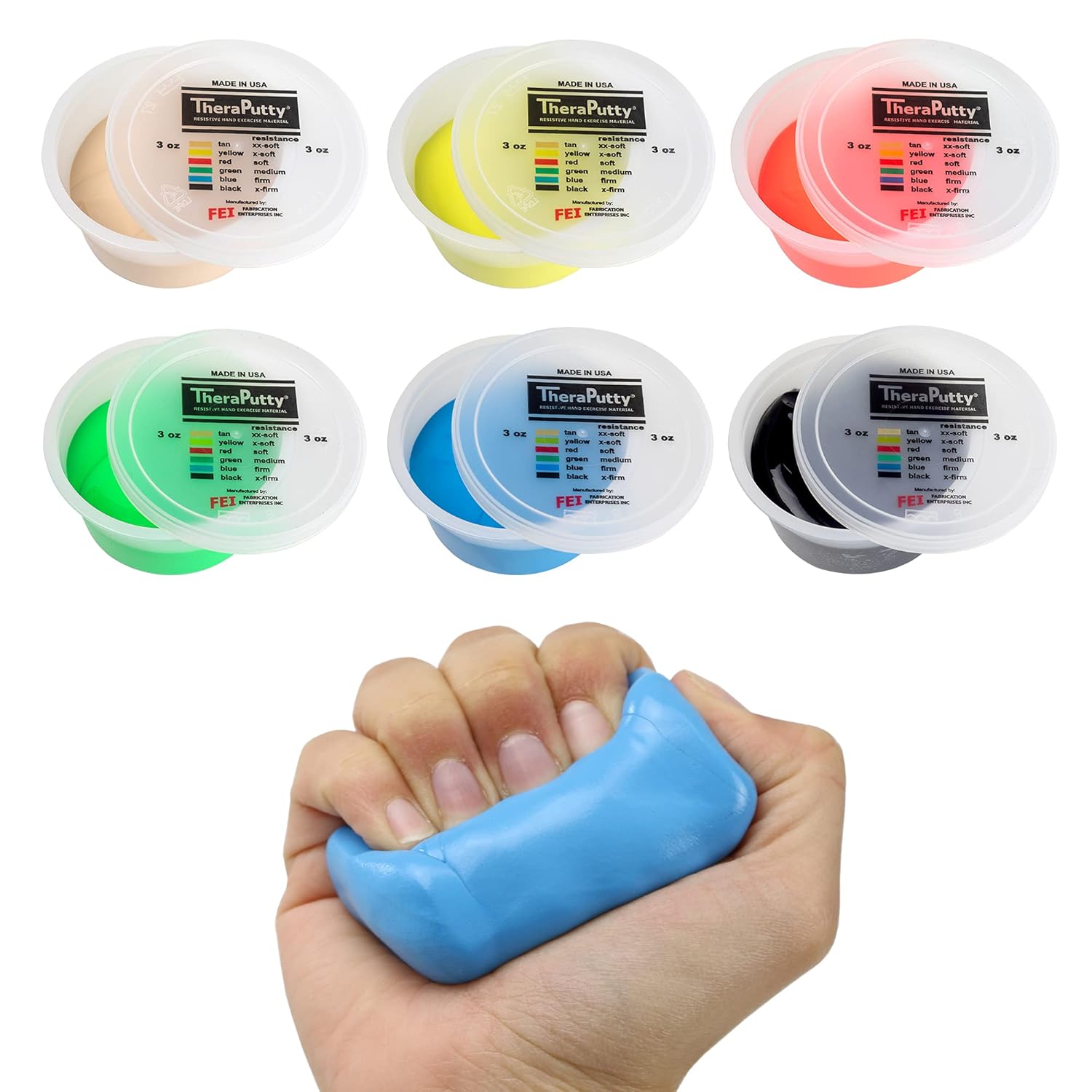 CanDo Theraputty Plus Hand Exercise Putty Set for Strengthening