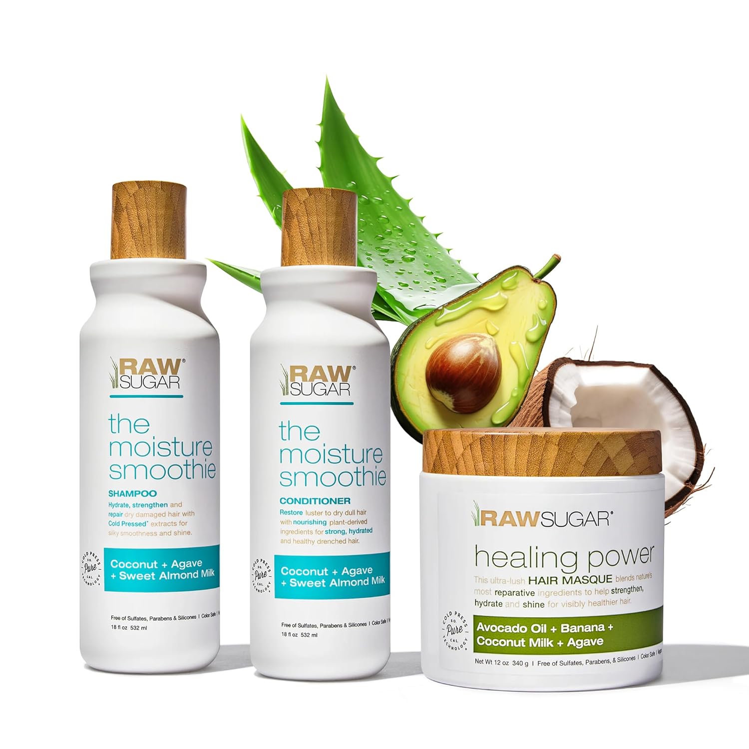 Hydrating Hair Repair Bundle - Raw Sugar Moisture Smoothie + Hair Masque
