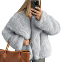 Women's Faux Fur Coat Fluffy Open Front Shaggy Short Coat