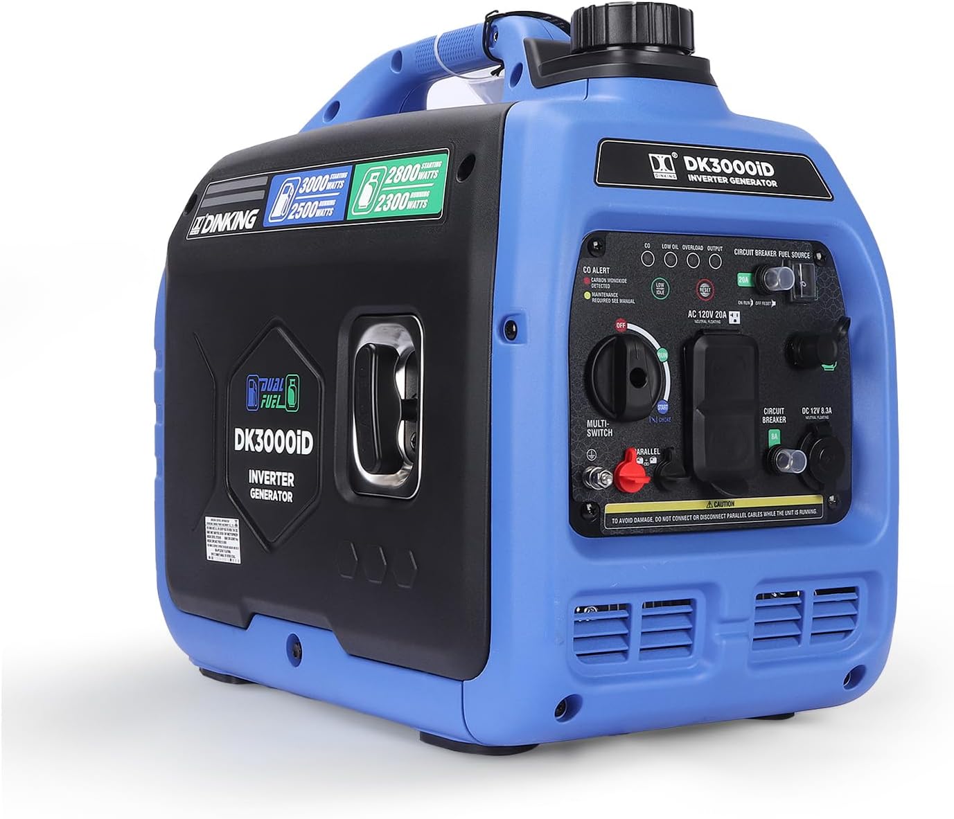DK 3000W Dual Fuel Inverter Generator for RV Camping Needs