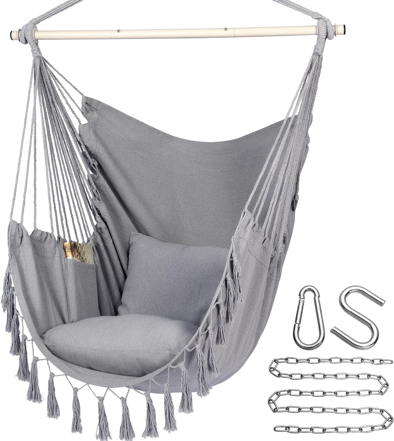 Max Comfort Hammock Swing with 2 Cushions - 500 Lbs Capacity