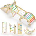 BlueWood 2024 8-in-1 Pikler Triangle Climbing Set - Foldable Rainbow