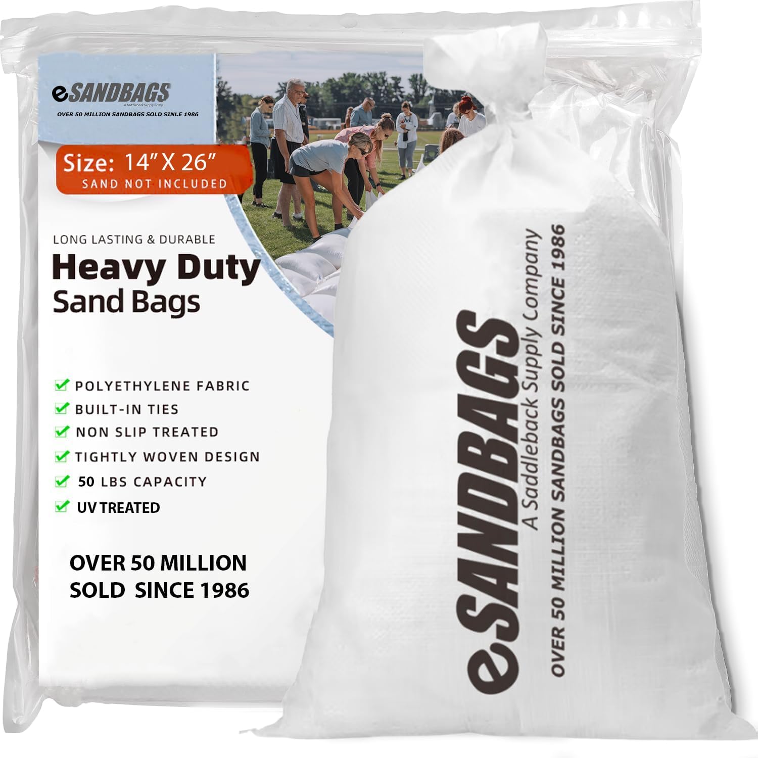 eSANDBAGS Heavy Duty Sandbags for Flood Control and Protection