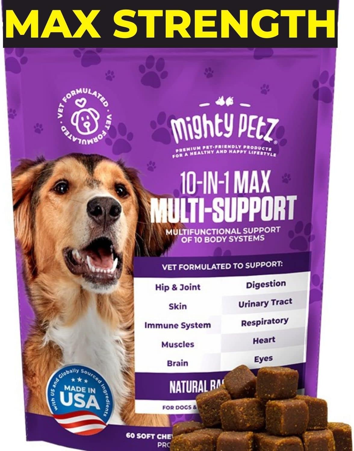 Mighty Petz MAX Dog Multivitamin for Senior and Adult Dogs
