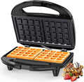 SNAILAR Waffle Maker: Non-Stick Belgian  | Indicator Lights | 750W