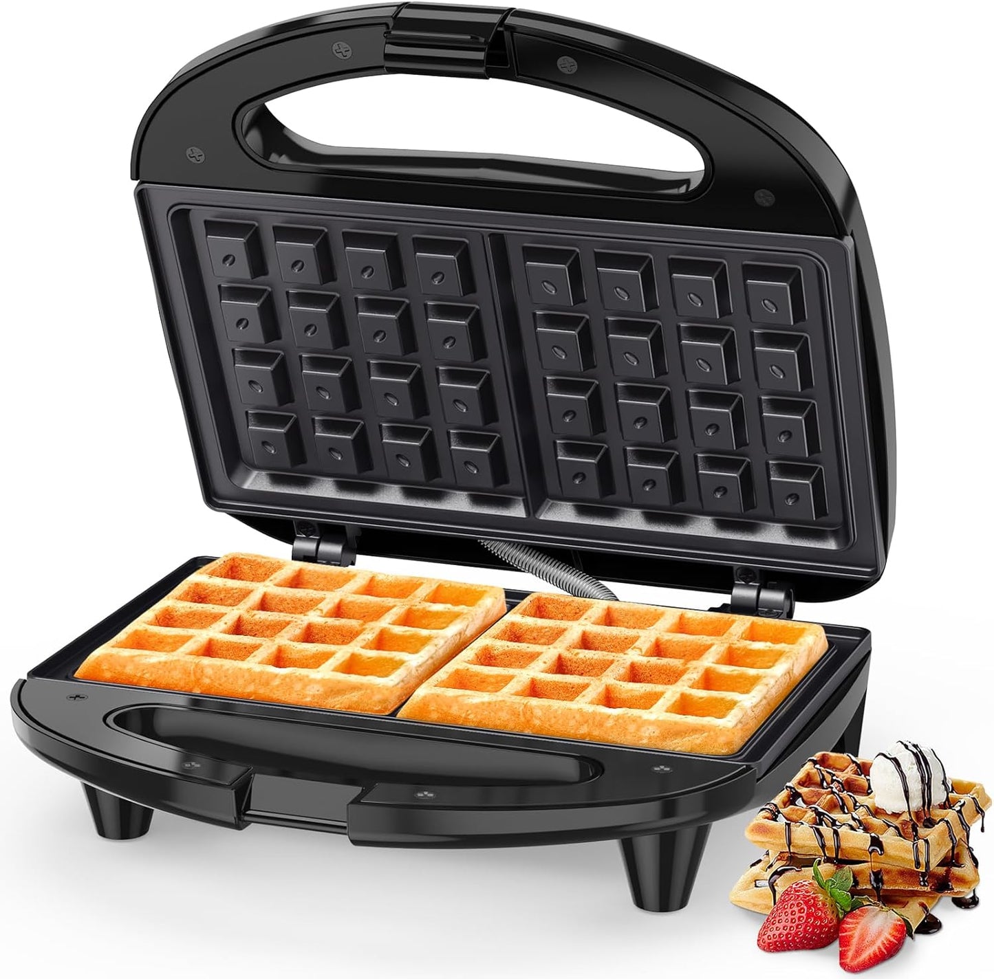 SNAILAR Waffle Maker: Non-Stick Belgian  | Indicator Lights | 750W