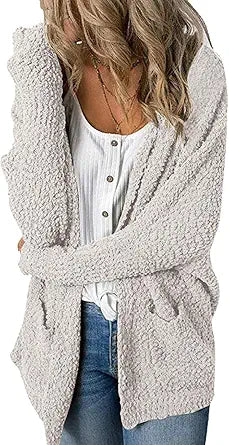 MEROKEETY Women's Long Sleeve Soft Chunky Knit Cardigan Coat