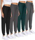 Women Joggers with Pockets Lightweight Sweatpants 4 Pack - Soft wear