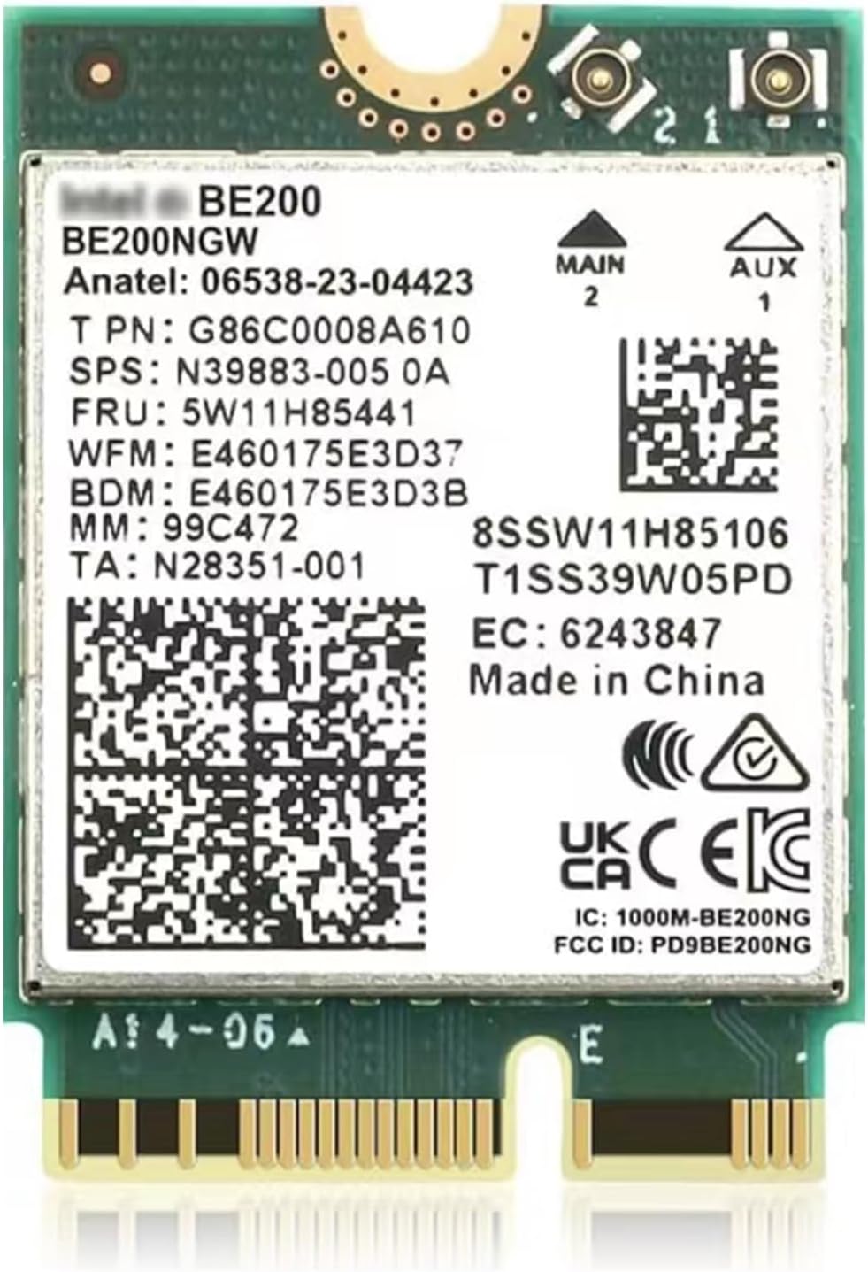 WiFi 7 BE200NGW Tri-Band M.2 Card for High-Speed Connectivity