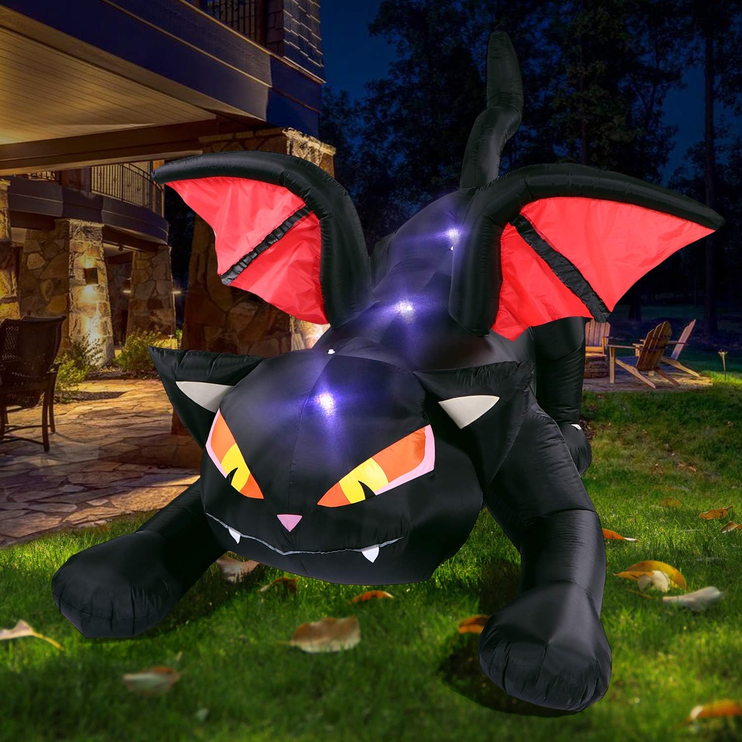 Sizonjoy 7.5FT Halloween Inflatable Black Cat for Yard Decor
