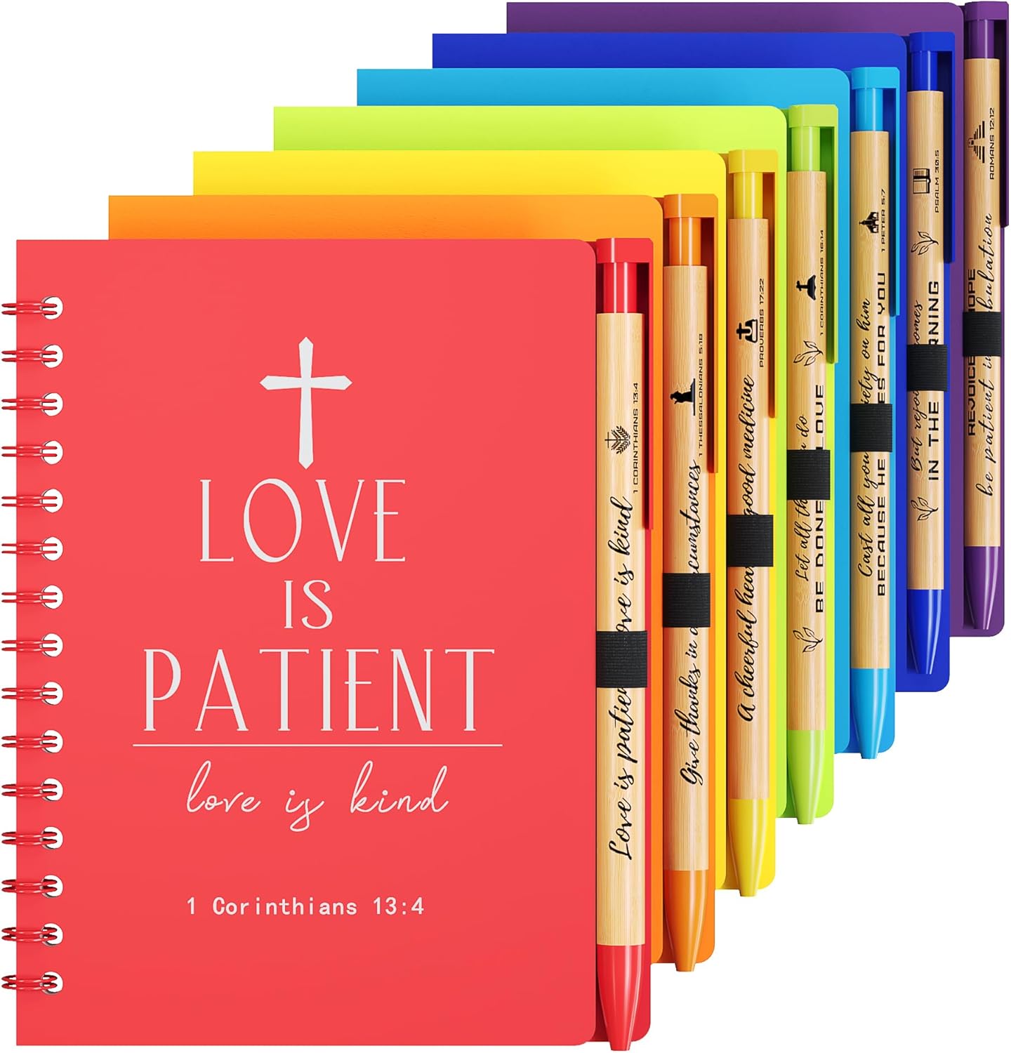Multicolored Christian Prayer Journals with Pens - Heartwarming Bulk Set