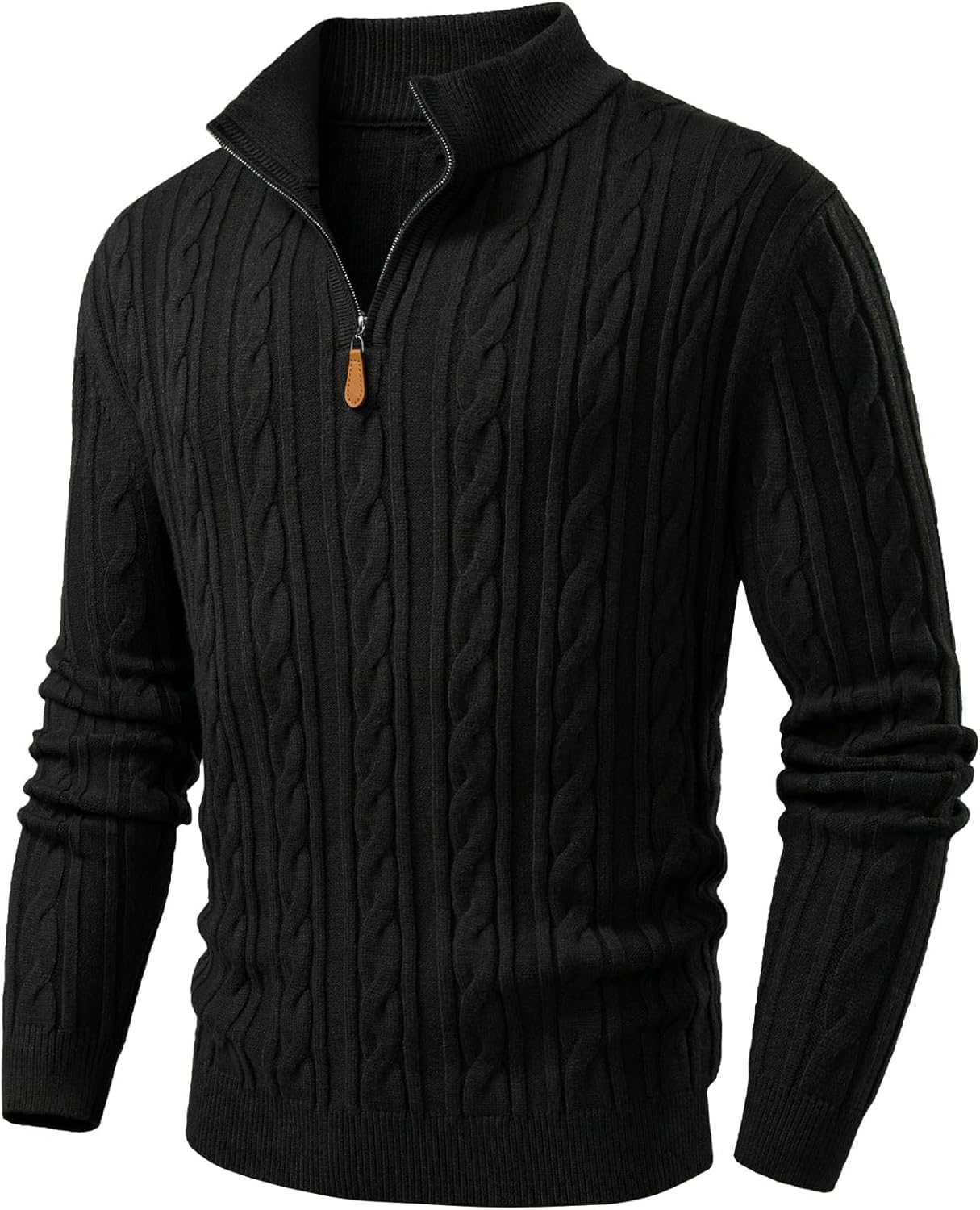 JMIERR Men's Quarter Zip Pullover Sweater for Casual Style
