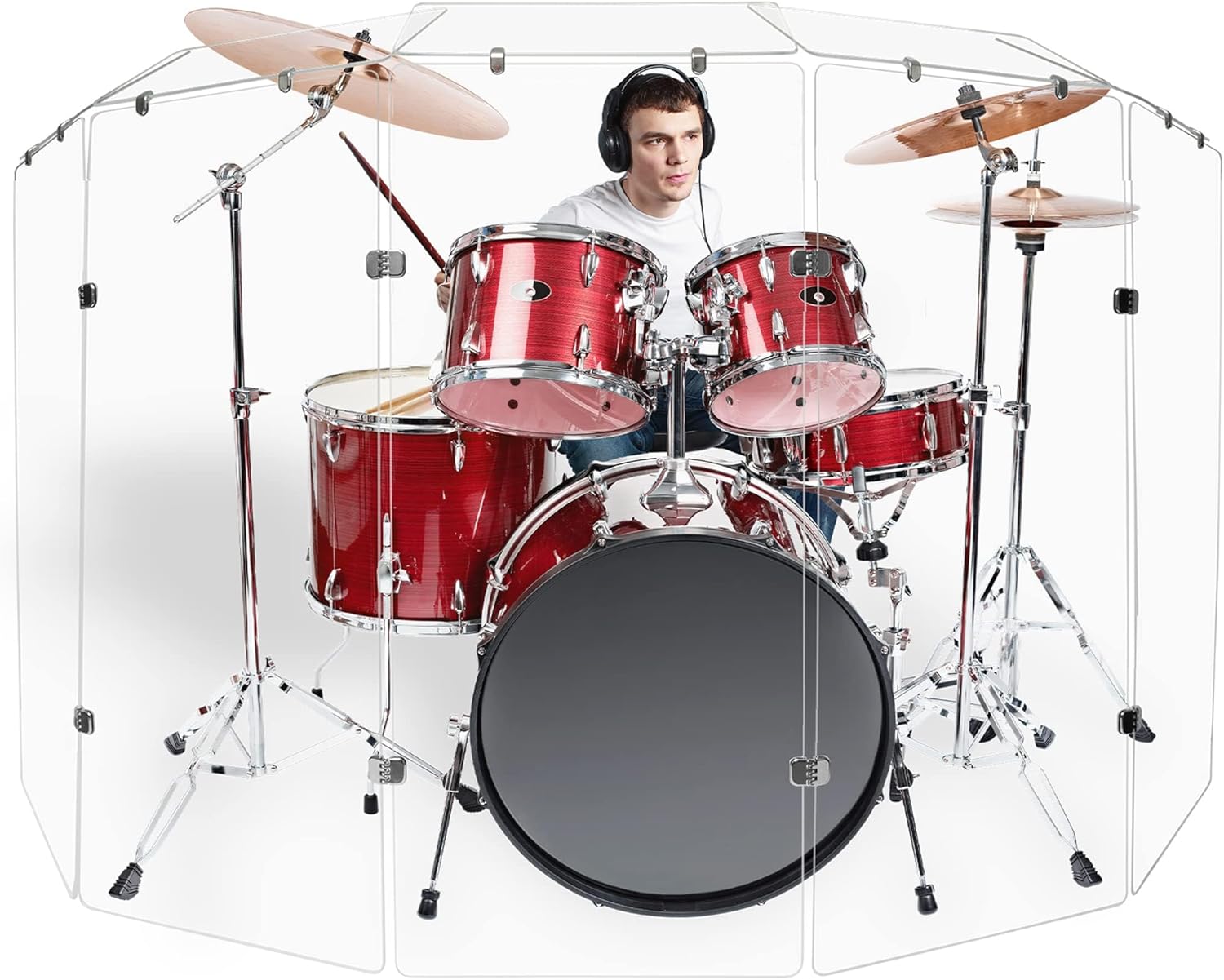 Premium 4ft Drum Shield with Deflectors & Chrome Hinges