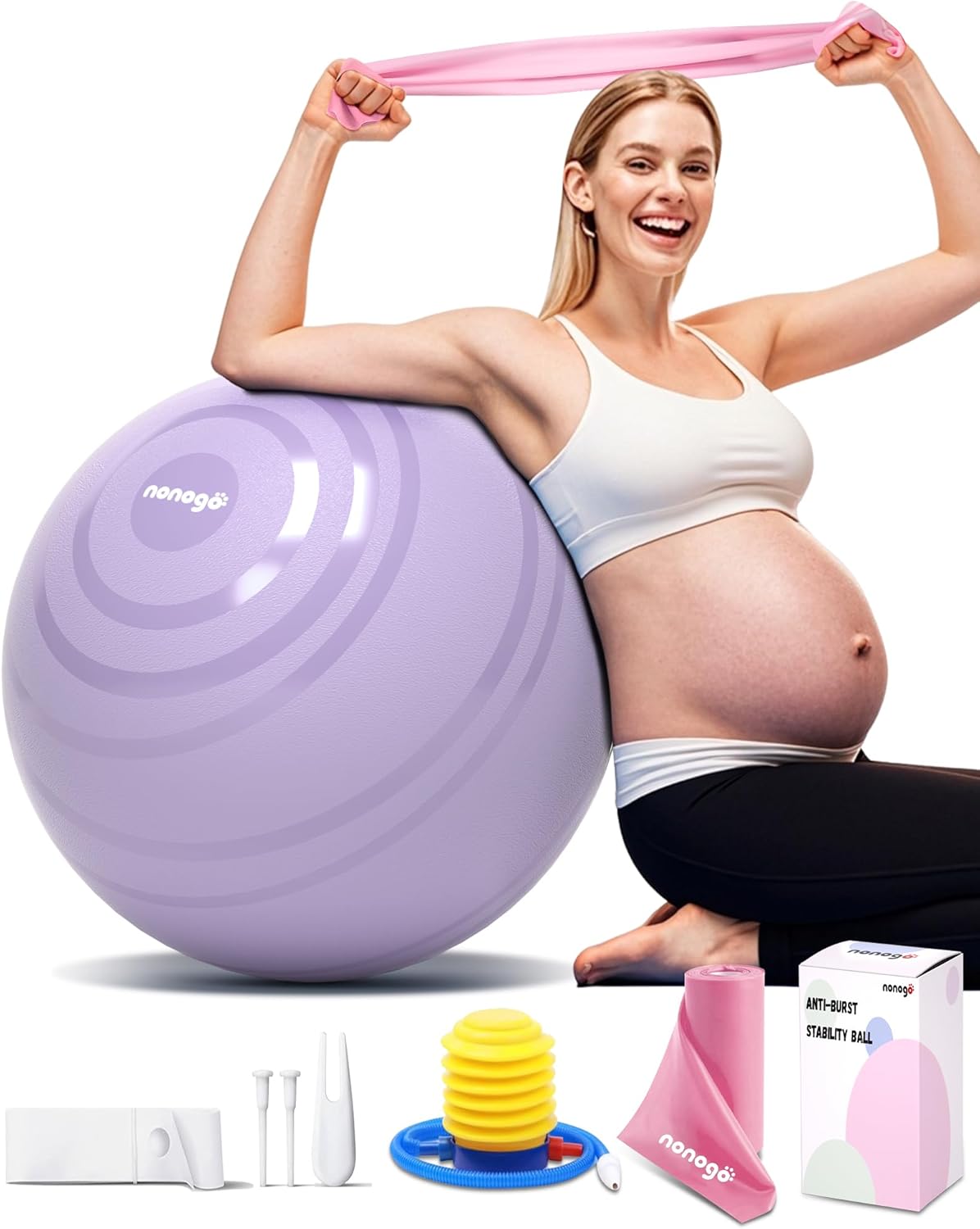 nonogo Pregnancy Ball with Resistance Bands