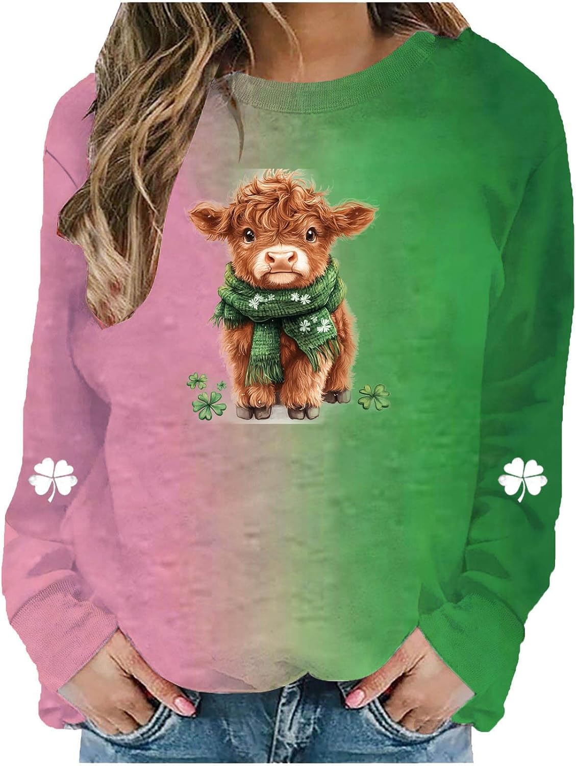 St Patrick's Day Funny Cow Graphic Sweatshirt