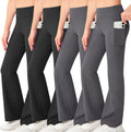 Girl's High Waisted Bootcut Yoga Pants with Wide Pockets - Retro Flare
