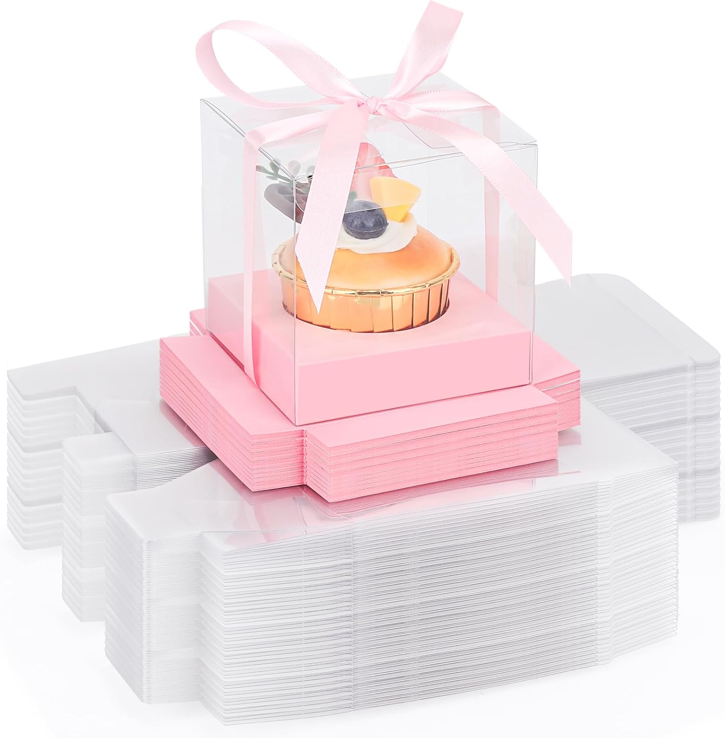 EUSOAR Pink Cupcake Boxes for Perfect Pastry Presentation
