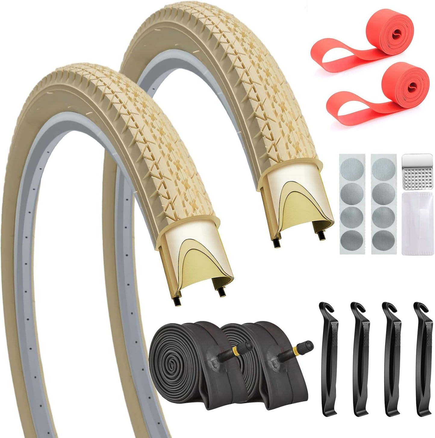 SIMEIQI Beach Bike Tires 24in and 26in for Cruisers and Hybrids