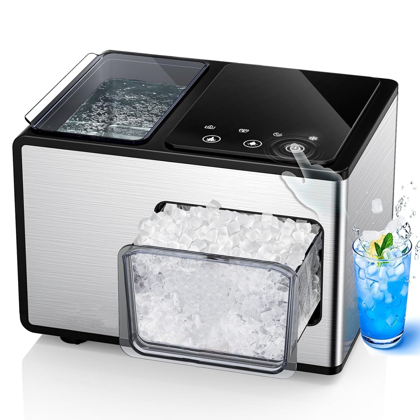 Nugget Ice Maker: Soft Chewable Ice, Self-Cleaning Sonic Machine