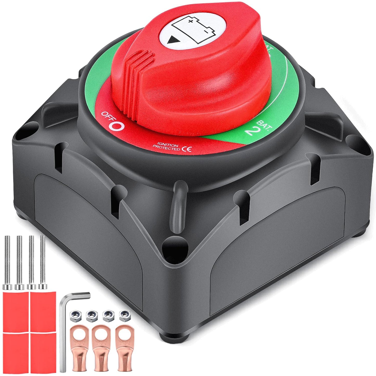 Nilight Battery Switch 1-2-Both-Off for Heavy Duty Vehicles