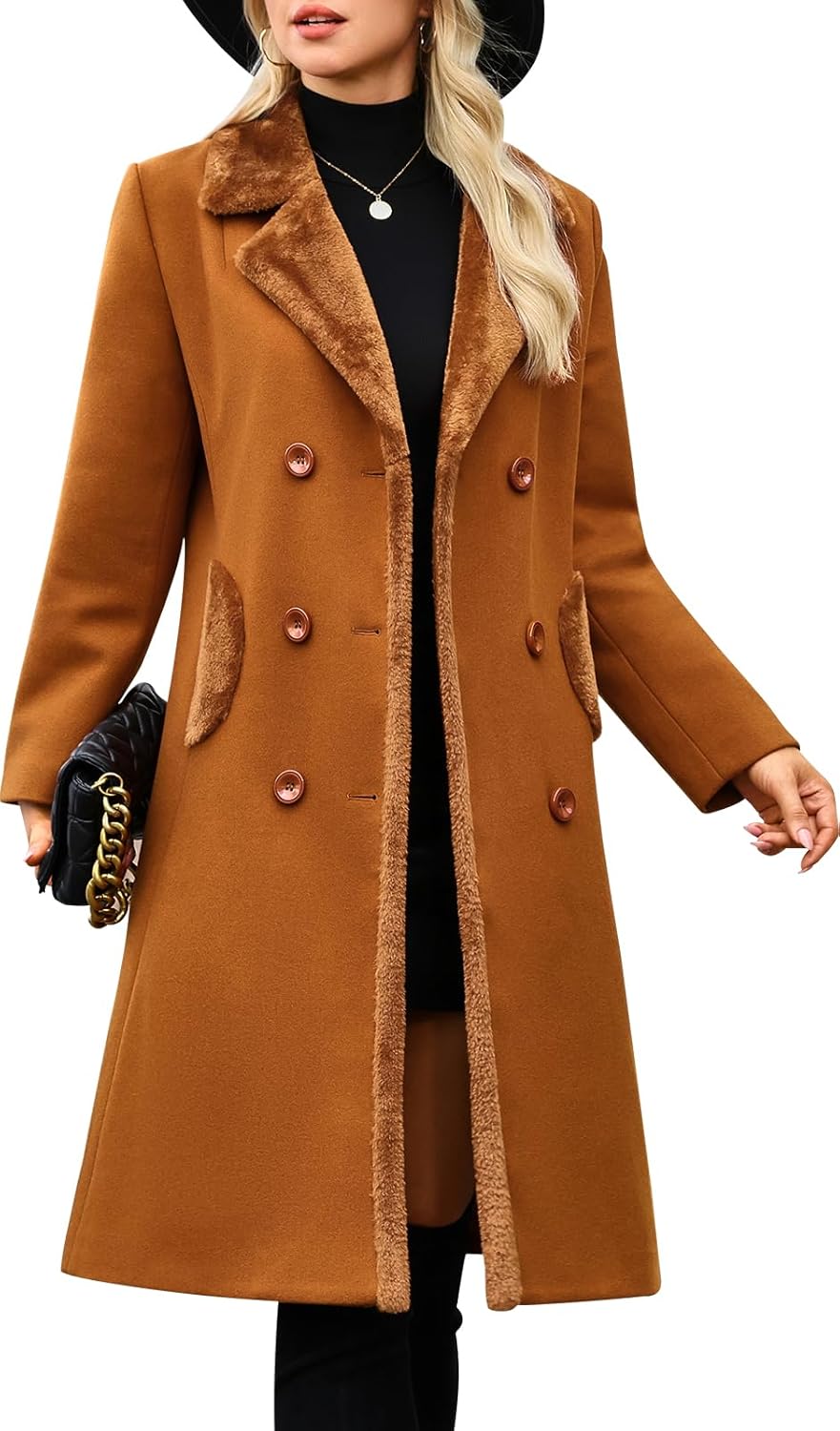 Women's Winter Coats Warm Double Breasted Pea Coat for Style