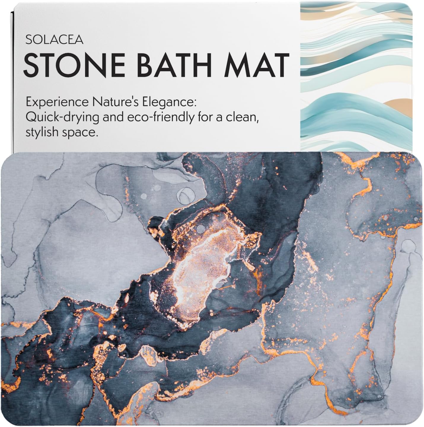 Stone Bath Mat Quick Dry Non-Slip Diatomaceous Earth Design