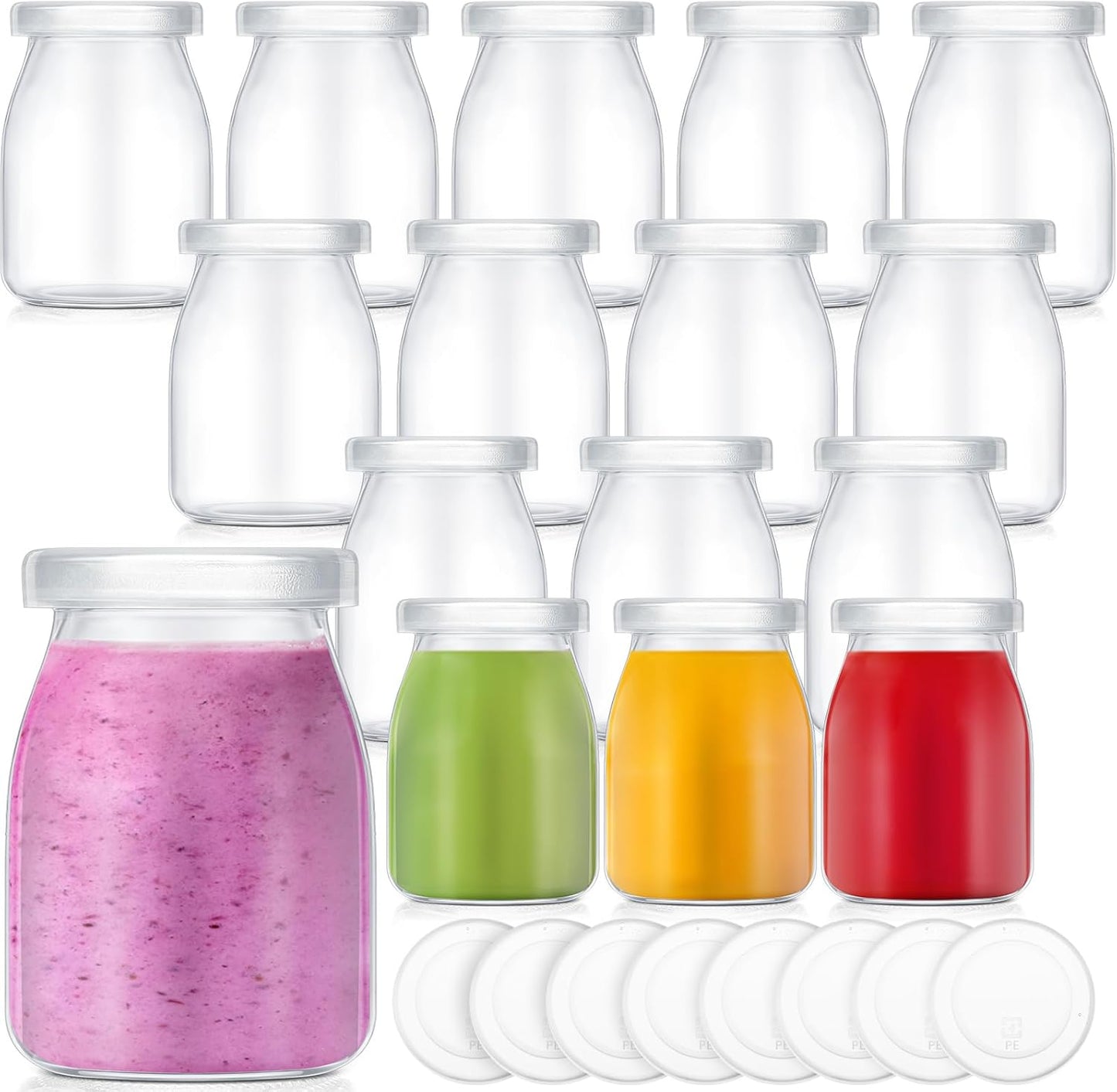24 Pack 5 oz Christmas Glass Milk Bottles for Holiday Fun