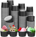 8 oz Black Paper Ice Cream Cups 300 Pack - Bulk Dessert Bowls