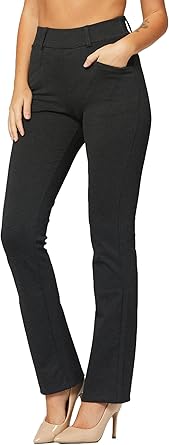 Conceited Women's Premium Stretch Bootcut Dress Pants with Pockets