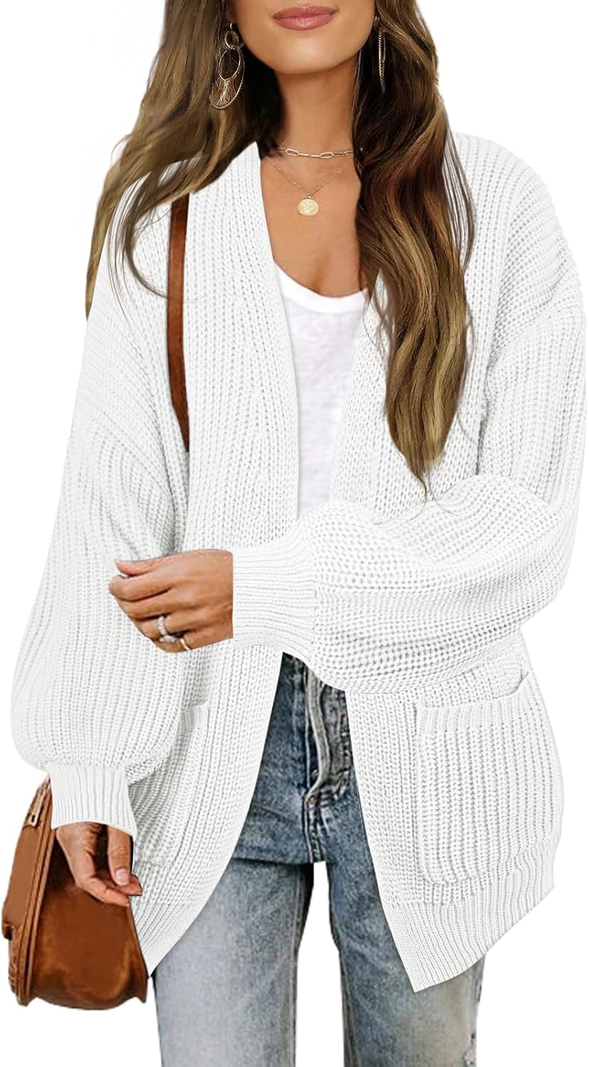 MEROKEETY Women's Open Front Chunky Cardigans for Cozy Style