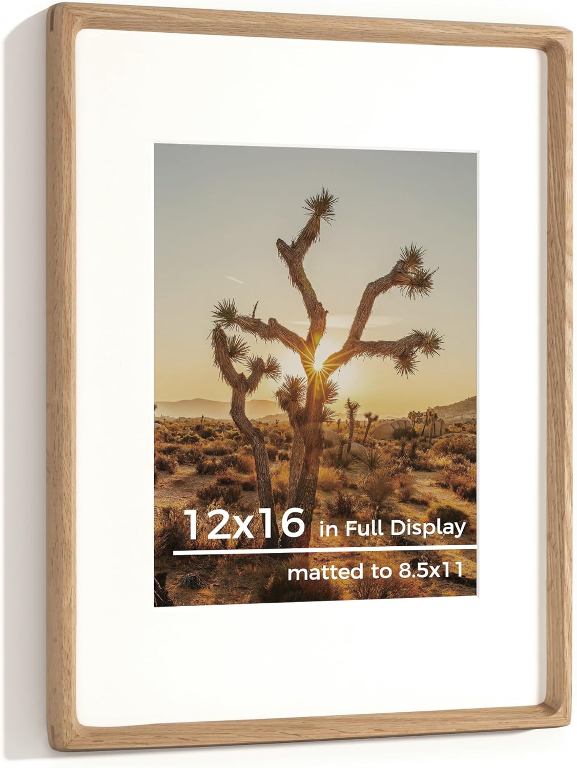 RICHFOCUS 12x16 Picture Frame: Handcrafted Natural Oak Frame