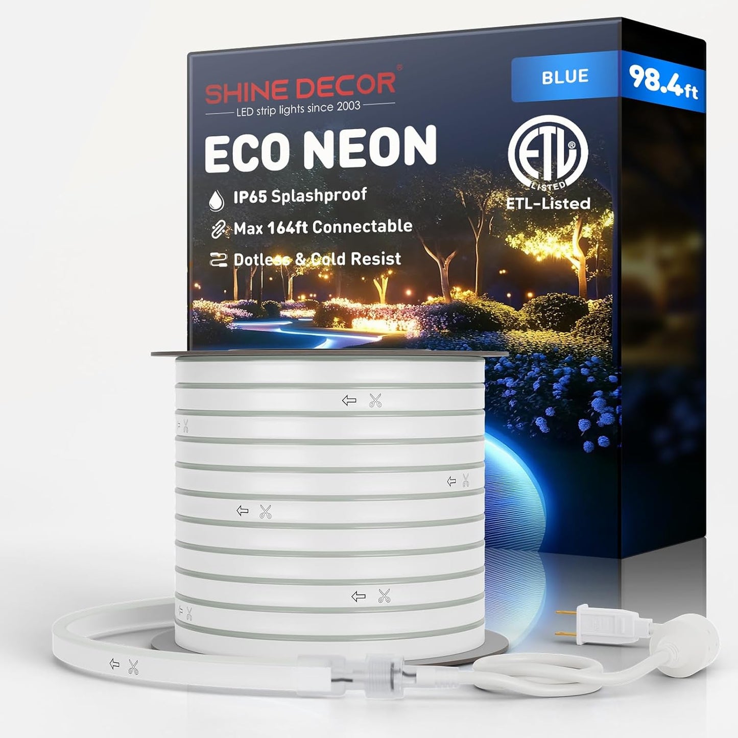 Shine Decor LED Rope Lights - 98.4FT Waterproof Neon Strip