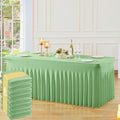 Sage Green Table Cloth for 6 ft Rectangle Tables - Fitted Spandex