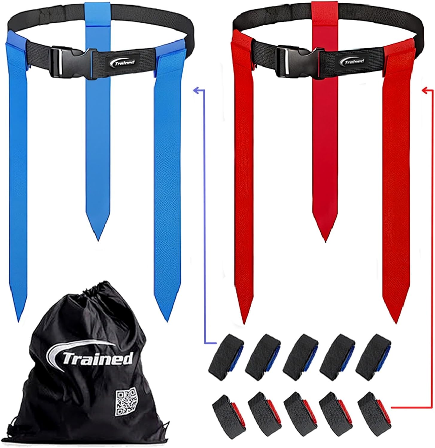 Trained 10 Man Flag Football Belts Set for Teams & Training