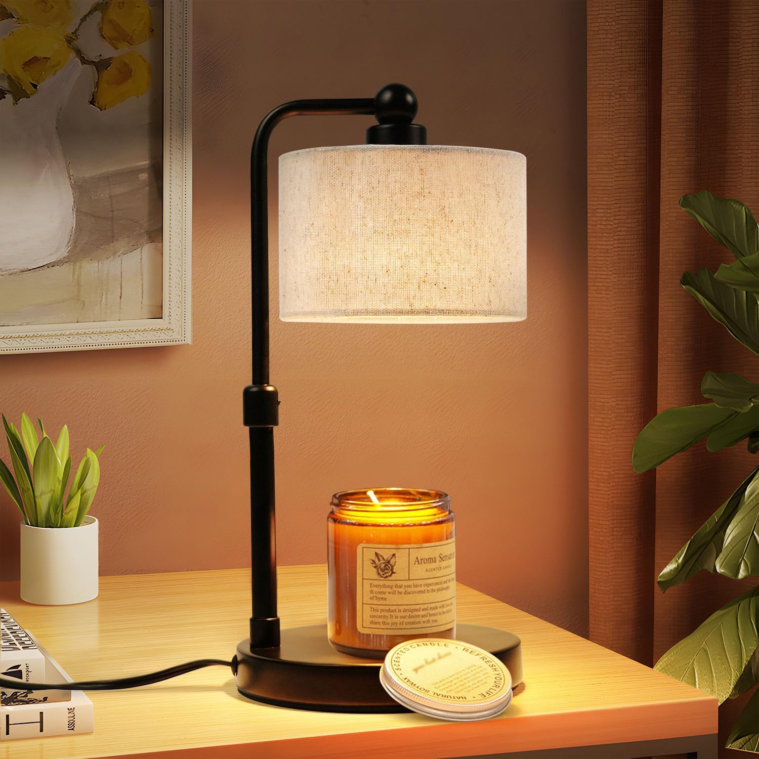 Candle Warmer Lamp with Timer and Adjustable Height for Home