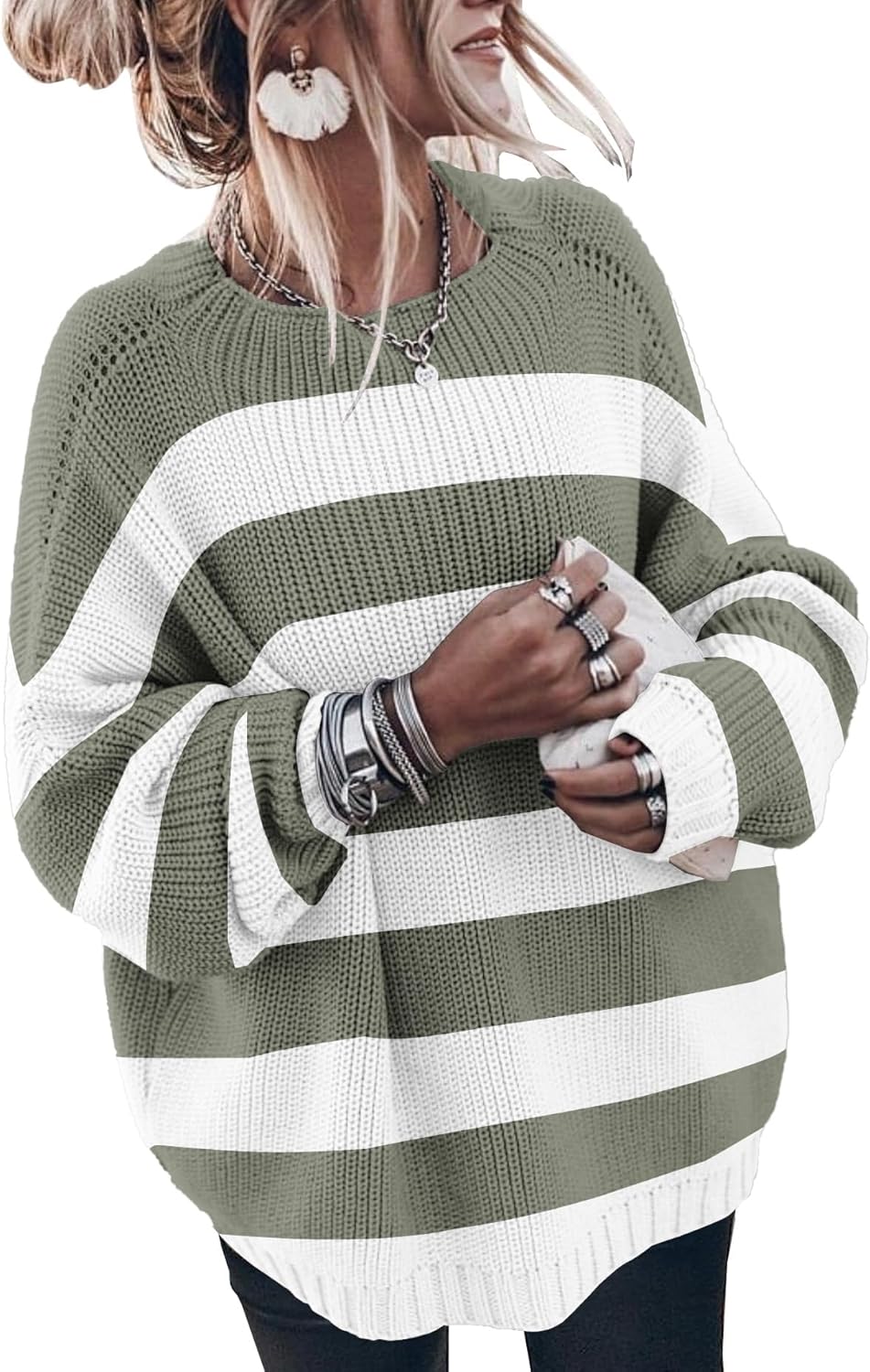 Womens Oversized Sweaters Casual Long Sleeve Mock Neck Tops