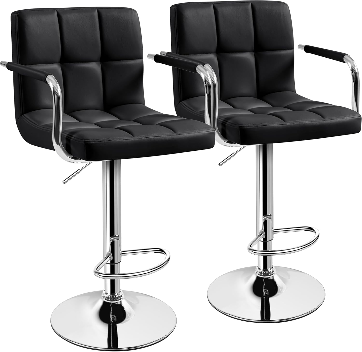 Yaheetech Bar Stools Set of 2 with Adjustable Swivel Design