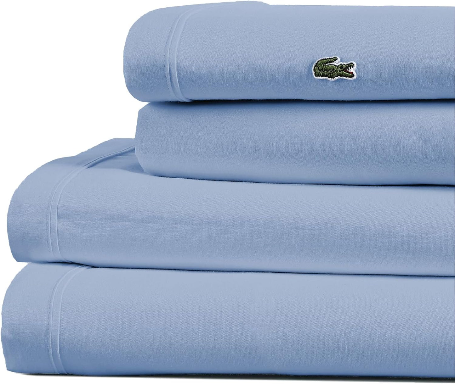 Lacoste 100% Cotton Percale 4-Piece Sheet Set for Comfort