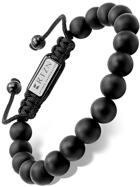 Black Onyx Bracelet for Men - Artisan Handcrafted Elegance