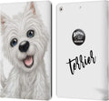 Animal Club International Terrier Faces Leather iPad 10.2 Wallet Case