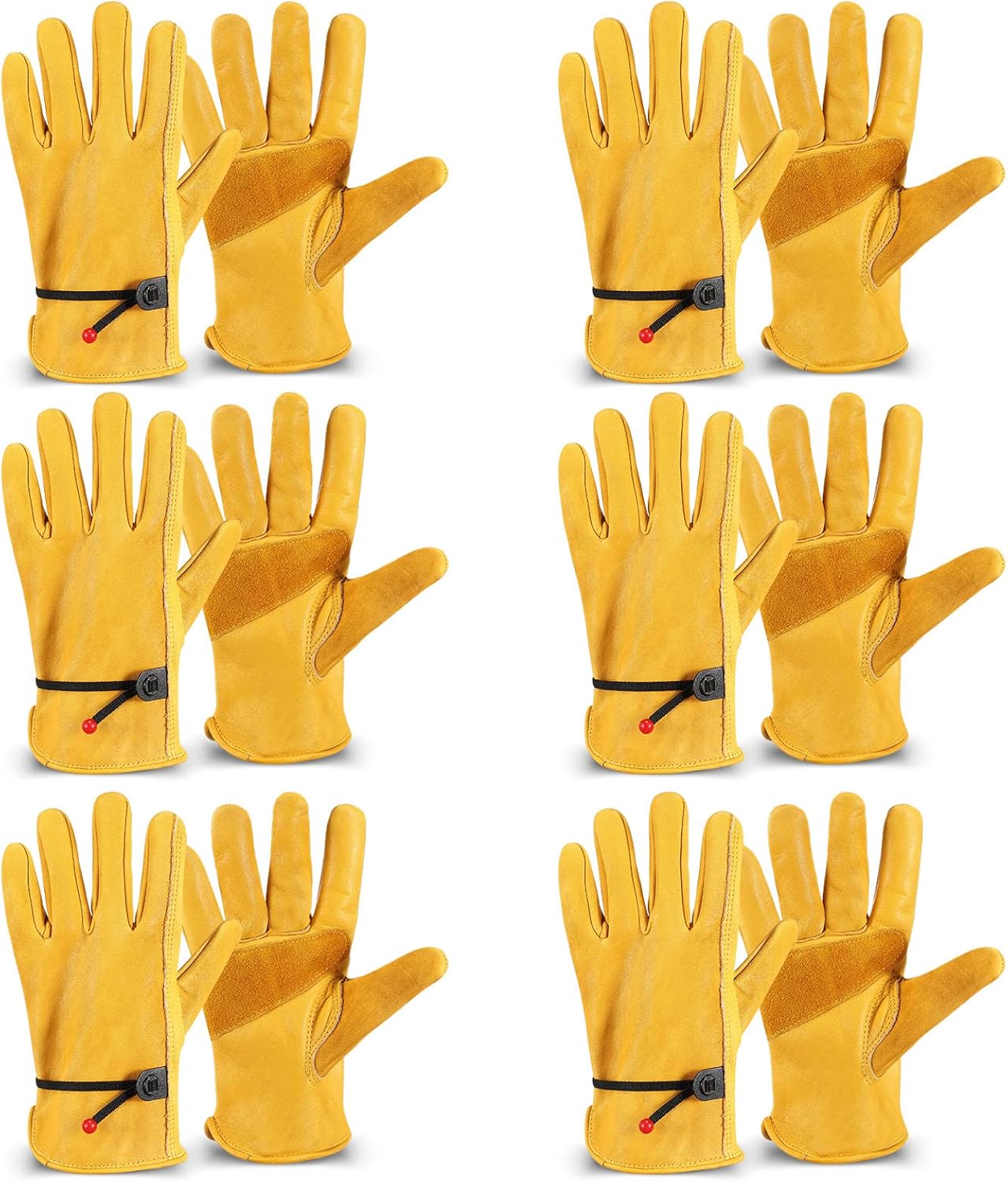 Tarpop Men's Large Cowhide Leather Work Gloves for All Tasks