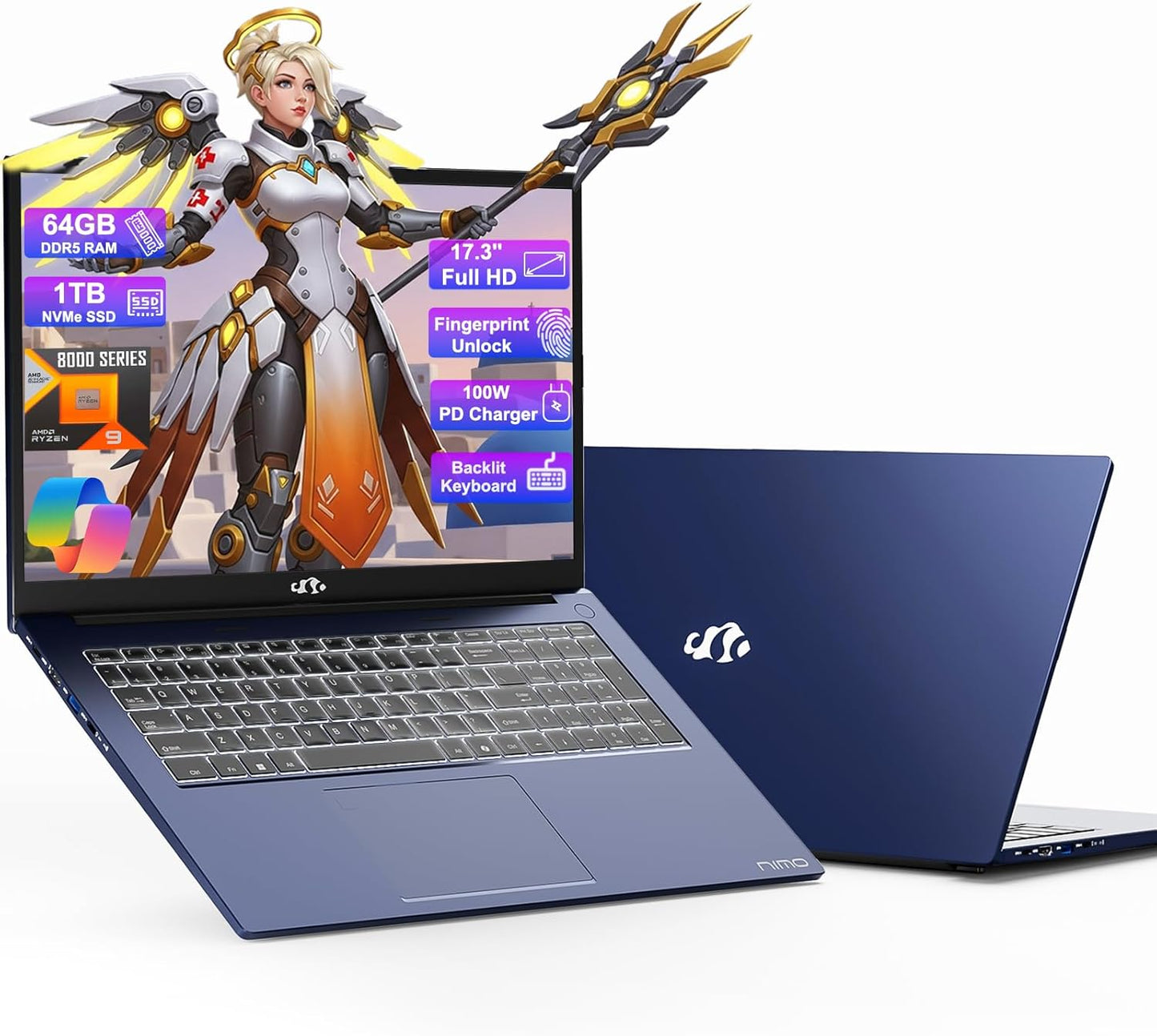 NIMO 17.3 Gaming Laptop with Ryzen 9 and 64GB RAM for All Needs